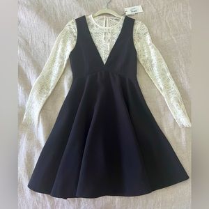 NWT sandro Nita dress white lace and black size 1 / small